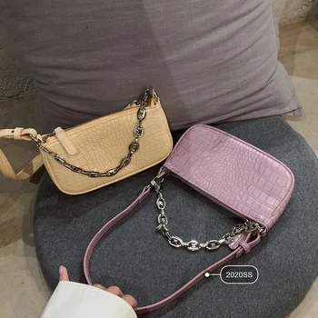 

Crocodile pattern chain armpit bag French bag shoulder bag female bag summer armpit small bag 2020 new