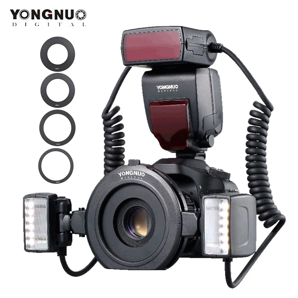 YONGNUO YN24EX YN24 EX Кольцевая вспышка для макросъемки E-TTL Вспышка Speedlite с 2 шт. головками для вспышки 4 шт. переходные кольца для камер Canon EOS