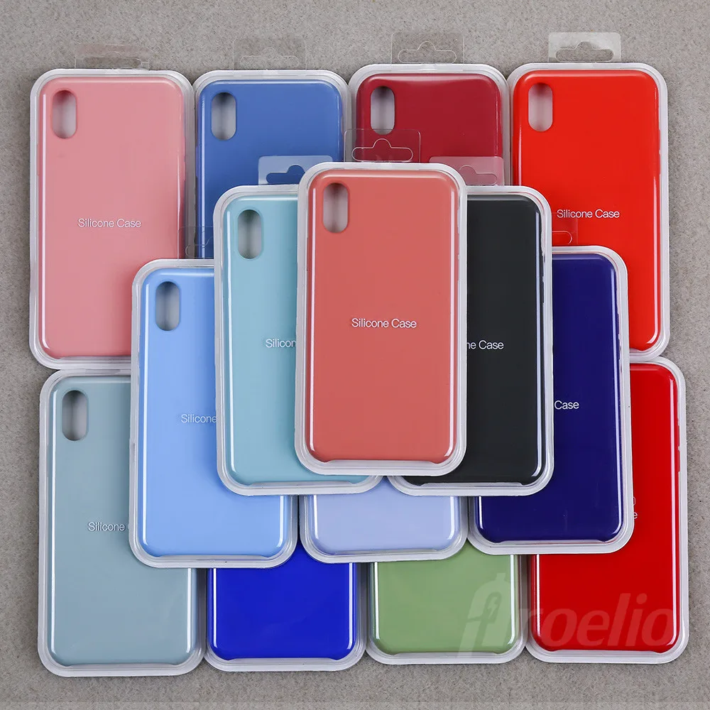 

Luxury Original Official Silicone Logo Case For iPhone 7 8 Plus Case For iPhone X XR 6 6S plus 11 Pro Logo Silicone Case