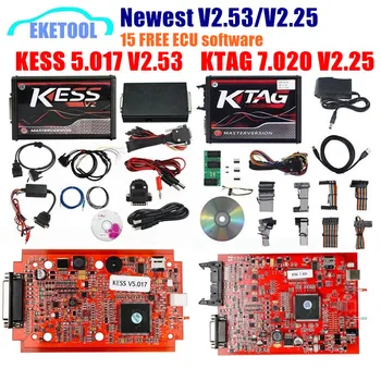 

EU Version Red PCB KESS V2.53 V5.017 KESS 2.53 Newest KTAG V7.020 New 4LED SW V2.25 Online Version No Tokens KESS 5.017 V2