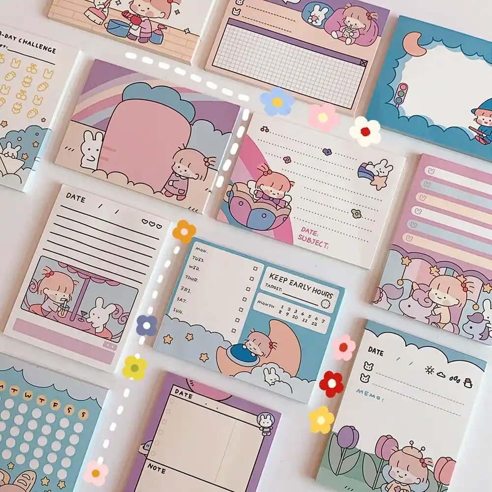 Minkys Kawaii 50 Sheets Memo Pads Note Paper To Do List Check List Daily Planner Notepad Paperlaria Korean School Stationery Memo Pads Aliexpress