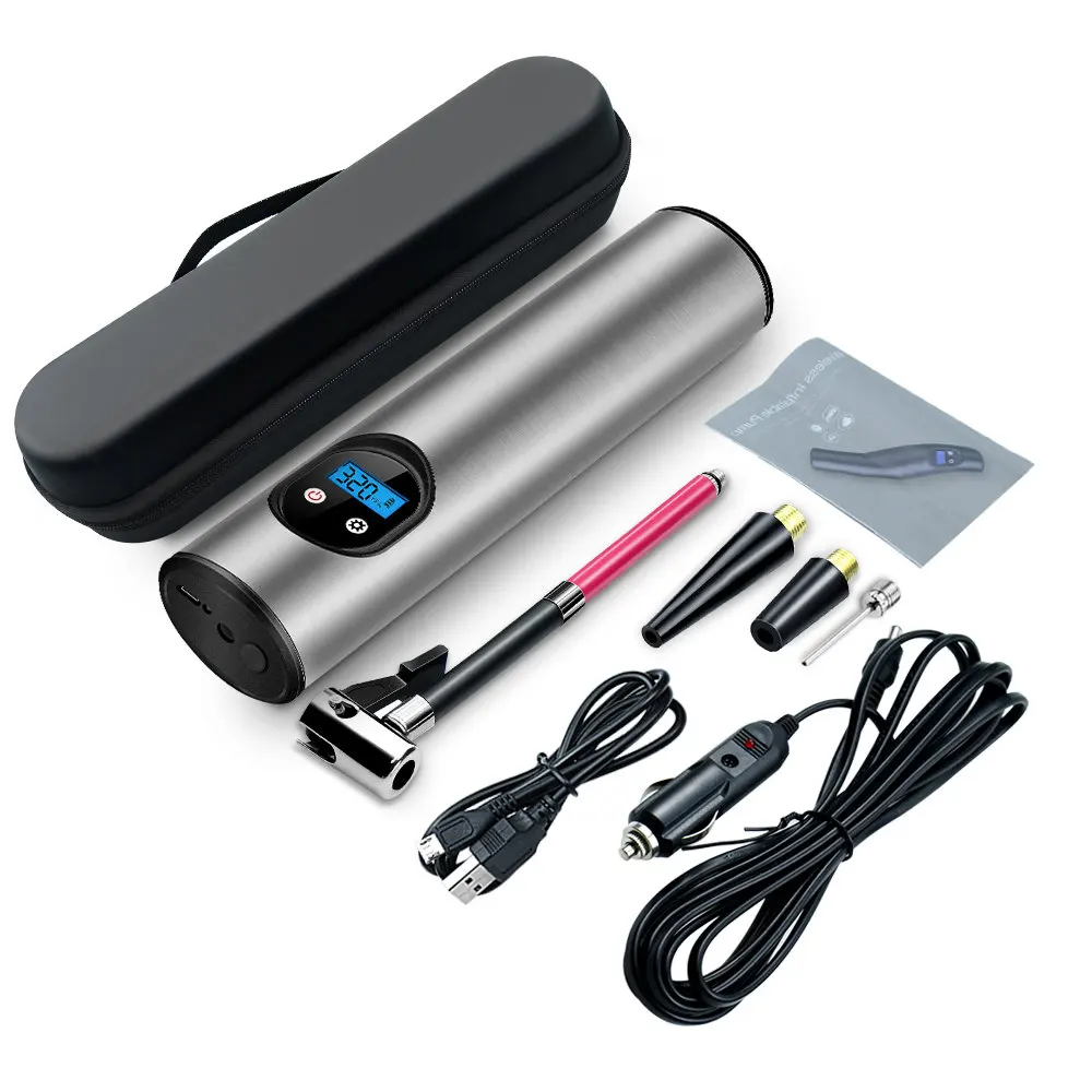 150 фунтов/кв. дюйм USB автомобильный надувной насос с манометром давления в шинах Электрический автомобиль мотоцикл воздушный насос Надувное lcd цифровое перезаряжаемое - Название цвета: White