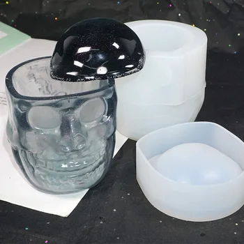 

Skull Trinket Box Silicone Resin Mold Halloween Gothic Container Mold Goth Resin Art Supplies Cool Silicone Mold for Making