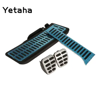 

Yetaha Stainless Steel Clutch Brake Pedals Fuel Accelerator Footrest Pedal Non-Slip Cover For Golf6 Scirocco Manual Left Drive