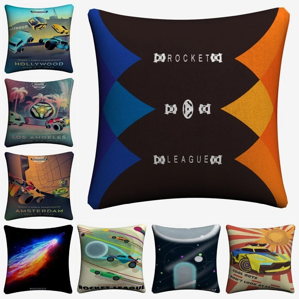 

Rocket League Kids Video Game Decorative Linen Cushion Cover 45x45cm Pillowcase For Sofa Home Decor Throw Pillow Case Almofada