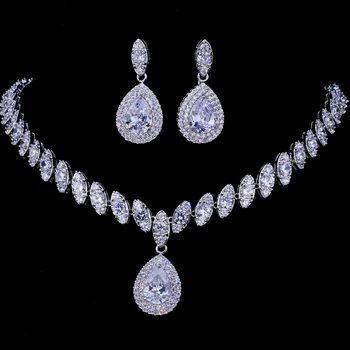 

Original EMMAYA SIMULATED BRIDAL JEWELRY SETS SILVER COLOR NECKLACE SETS 4 COLORS WEDDING JEWELRY PARURE BIJOUX FEMME