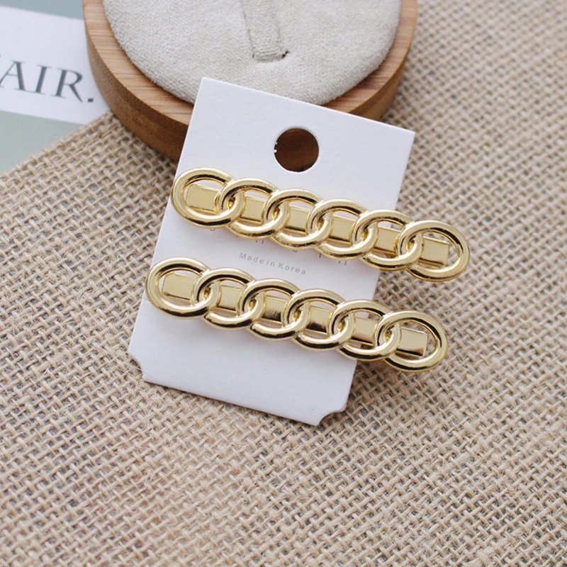 

1PC Fashion Minimalism Metal Chain Hairpins Gold Color Long Barrettes Hair Clips for Women Girls Hair Styling Tools Accessories