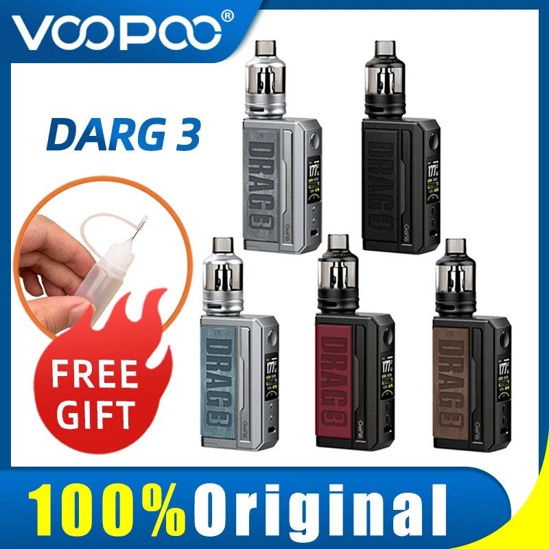 Original nuevo 177W VOOPOO DRAG3 Kit TC con 5,5 ml de TPP tanque arrastre 3 Mod VS arrastrar 2 Kit TC wi/ 5ml UFORCE T2 del atomizador del E-cigarrillo Vape Kit