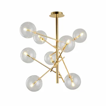

Modern Glass Bubble Ball Chandelier Chandelier Creative Nordic Living Room Lights Restaurant Den Lamps Bedroom Golden Chandelier