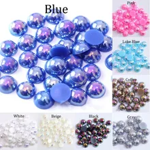 ABS имитация жемчуга бисер плоская задняя сторона 2 3 4 5 6 8 10 12 14 мм AB цвета Кабошон полукруглый бисер Украшение для альбома DIY аксессуары