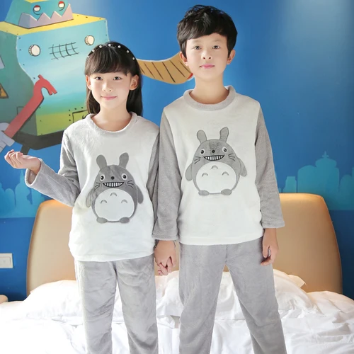 Детские пижамы детская одежда для сна с длинными рукавами домашний костюм зимние фланелевые теплые пижамы для девочек, толстая мягкая домашняя одежда для подростков, Пижама для мальчика - Цвет: huilongmao
