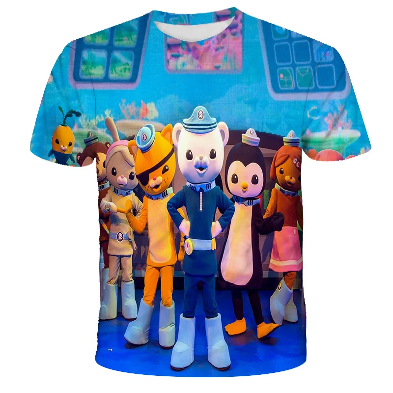 3D Print Cartoon Octonauts Boy Girl Kawaii Fashion T-Shirt O-Neck Short Sleeve 