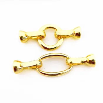 

Copper Clasps 18K Gold plated DIY Pearls Jewelry Fittings Fastener Connector Clasps For DIY Gems Pearls Necklace Bracelet Clasp