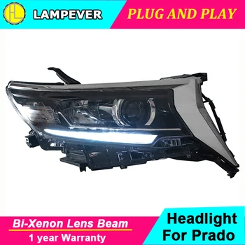

Car Styling Head Lamp for Toyota Land Cruiser Prado 2018 2019 Double Lens Hid Xenon Lowbeam LED Highbeam Dynamic turning
