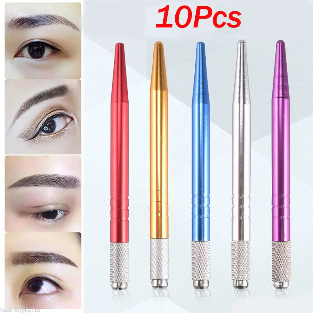 

Durable 10Pcs Permanent Makeup Eyebrow Pen Microblading Tattoo Machine Tools Hot