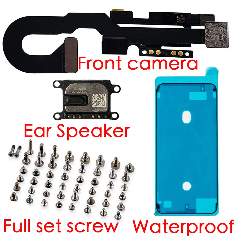 Front Camera Flex Cable For iPhone 7 7P 8 Plus With Sensor Proximity Light + Full Set Screws Waterproof Glue + Ear Speaker