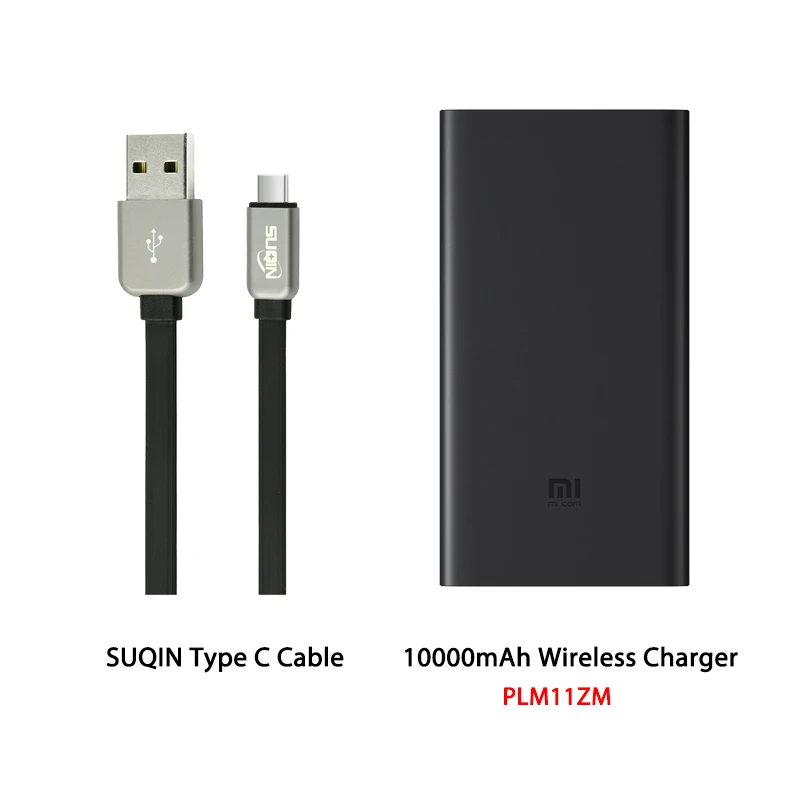 Из России Xiaomi Беспроводное зарядное устройство Power Bank 10000mAh - Цвет: And Type C cable