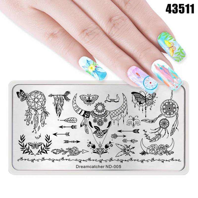 Ногтей штамповка маникюрный шаблон Изображение Шаблон пластины дизайн ногтей шаблон для печати BV789 - Цвет: 43511