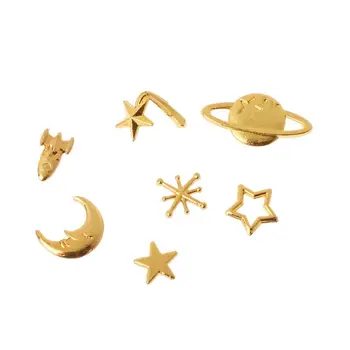 

7Pcs Starry Sky Universe Epoxy Resin Fillers Open Bezel Charm Jewelry Making N58F