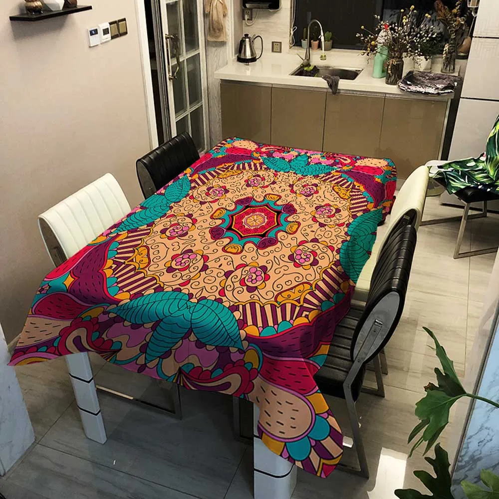 

Burmese Indigenous Tablecloth The Eight Trigrams Palace Totem Dining Tablecloths Rectangular Tablecloth Tafelkleed Home Decor