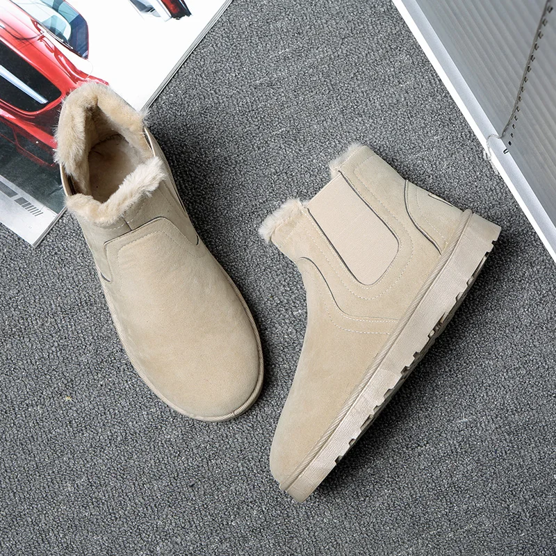 

Leather Snow Boots Woman 2019 Winter Ankle Boot Waterproof Plus Size Flat Booties Keep Warm Ladies Shoes Cotton Botas mujer