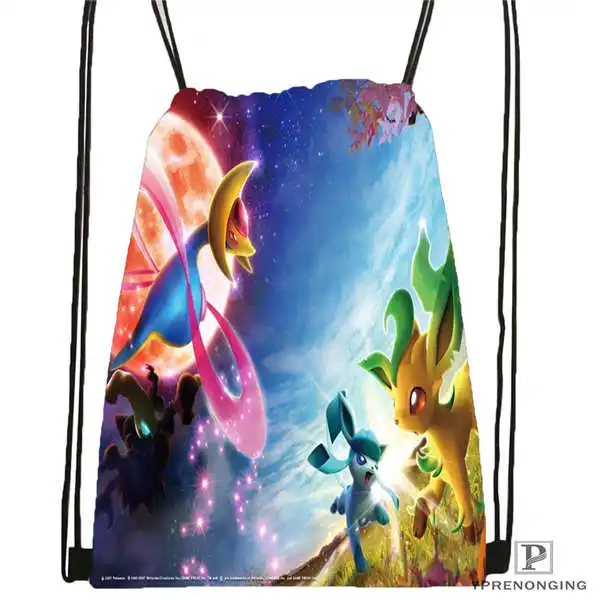 Drawstring Backpack Пользовательские Pikachu-and-Friends-under-the-sea-2 походная сумка на шнурке милый рюкзак для детей(черная спинка) 31x40 см#20180611-02-97 - Цвет: Drawstring Backpack