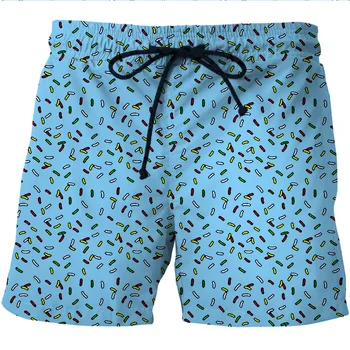 

Digital Printing Men's Quick Dry Shore Shorts Creative Printing Two Side Pocket Casual Shorts