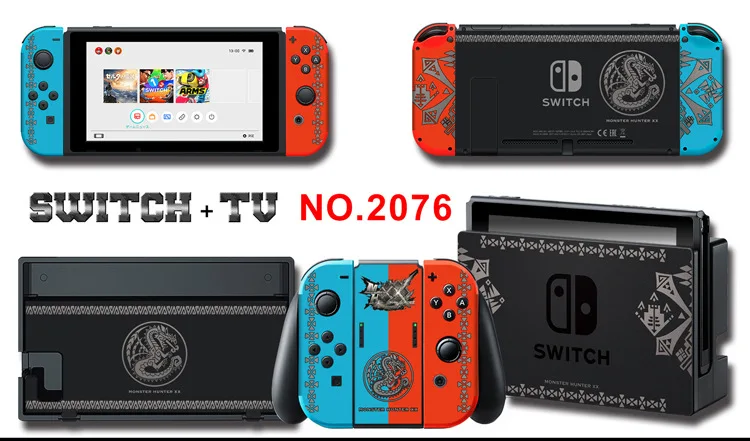 1set New Cute Anime Full Body Sticker for NS Switch Protective Cover Skin Colorful Art for Game Console Joy-Con Controller Decor