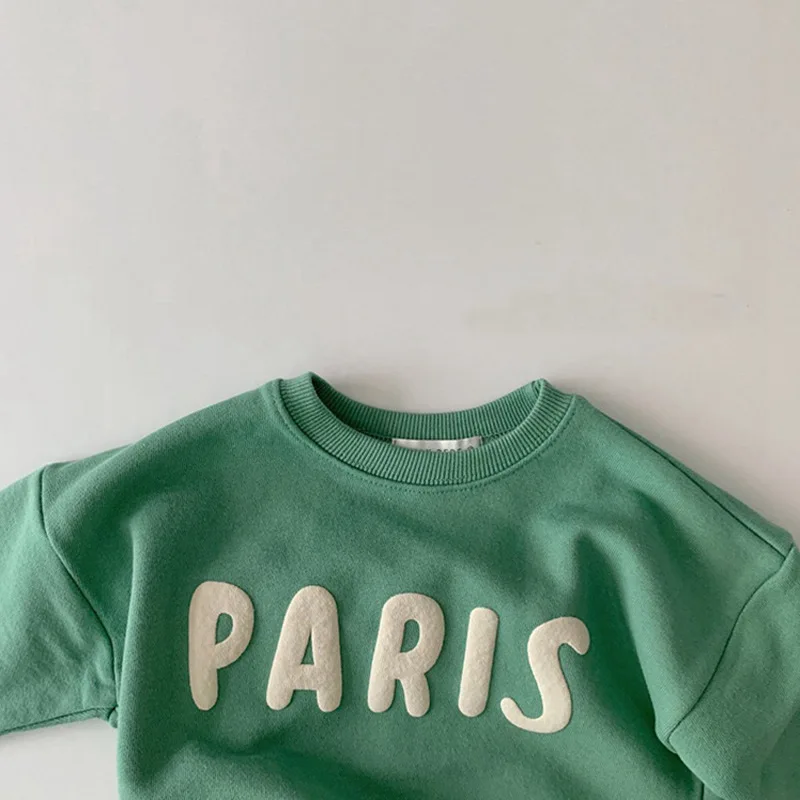 Spring Autumn Long Sleeve Children Sweatshirt Letter Print Baby Boy Sweatshirt Cotton Toddler Kid Casual Hoodie For Girls Tops