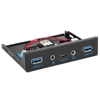 

USB 3.0 Front Panel Hub 3.5inch Panel Computer Expansion Board 5 Ports Support Type-C USB 3.0 Microphone Input Audio Output Port