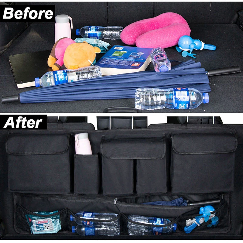 Car Trunk Storage Hanging Bag 600D Oxford Cloth Back Seat Multifunctional Organizer