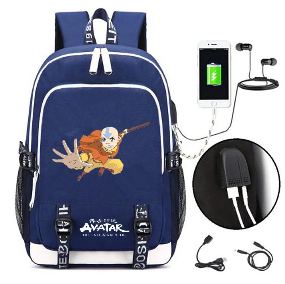 Тканевый рюкзак Avatar The Last Airbender школьная сумка с USB зарядкой Детская музыка