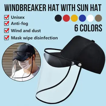 

Protective Hat New 2020 UNISEX Detachable Anti Saliva Dust Droplet Protection Anti-Dust Anti-Fog Gas Mask Windshield Cap