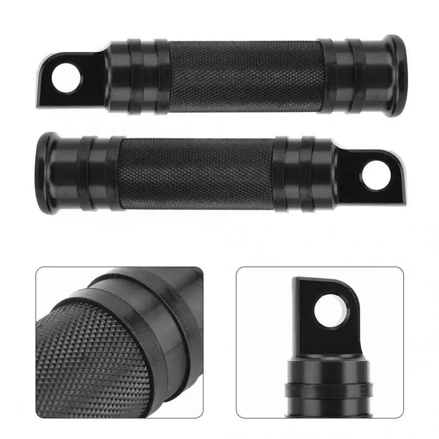 2Pcs Aluminum Alloy Motorcycle CNC Bike Foot Peg svoetsteunen motorfiets Pedals Rest Footrest(Black) motorcycle accessories