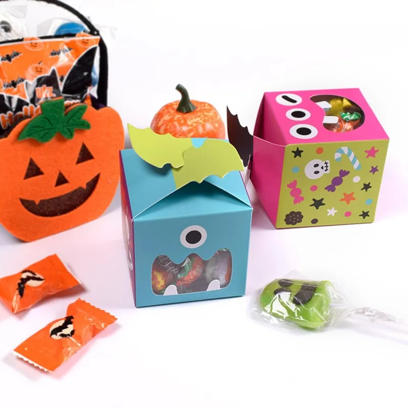 New sale7x7x7cm cute small candy box Halloween scary little monster candy box spot original cute trick or treat gift fashion box