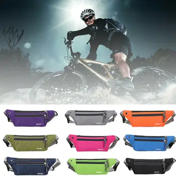 

Adult Women Men Unisex Waist Pack Solid Zipper Adjustable Running Phone Pouch Waist Bag Sports Travel Fanny Pack