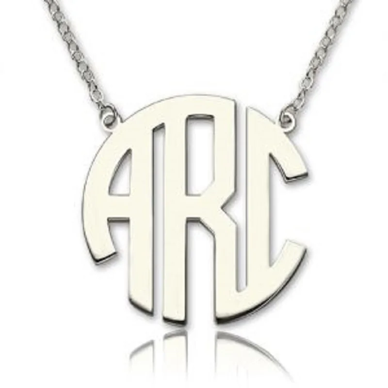 

Personalized Monogram Necklace Chain Choker Custom Initials Pendant Necklace Women Jewelry