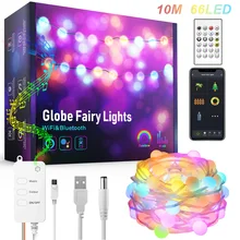 

Smart LED String Lights USB Powered Waterproof Fairy Lights With Timer APP/Remote/Voice Control Sync To Music Home Xmas Decor
