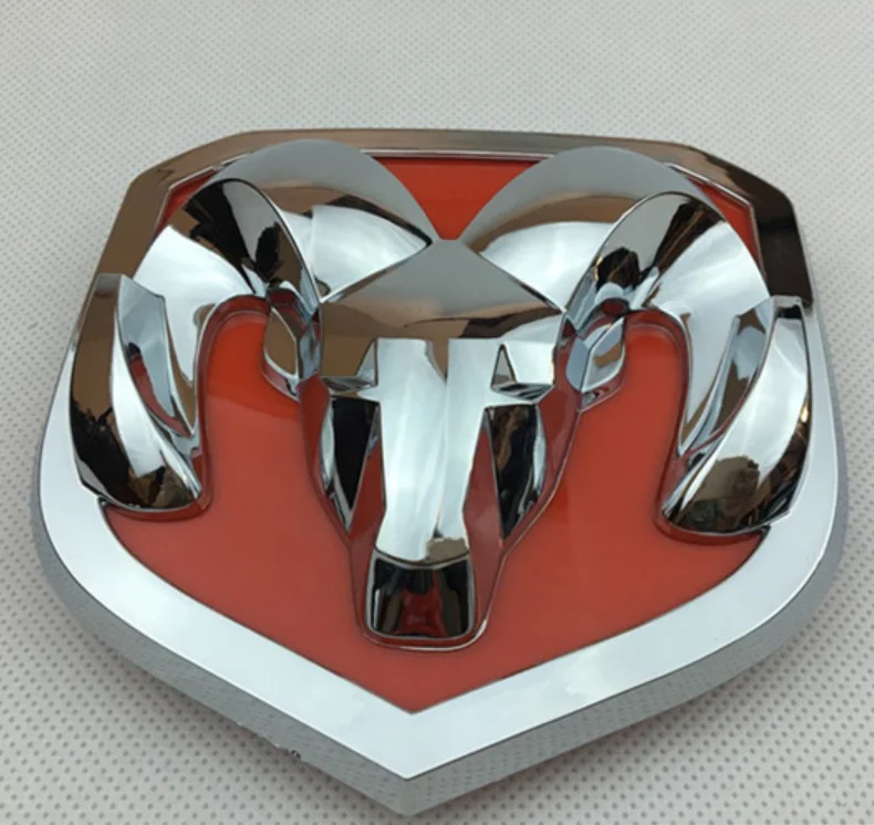 Silver Red Автомобильный Стайлинг передняя решетка 3D голова Овцы логотип эмблема значок Dacel наклейка для Dodge Challenger caliber путешествие ram 1500 Rebel - Цвет: Silver Red