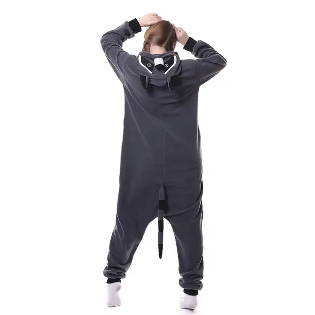 HKSNG Kigurumi Animal Adults Cat Bear Shark Onesies Pajama Raccoon  Costumes Dragon Jumpsuit Christmas Gift 2