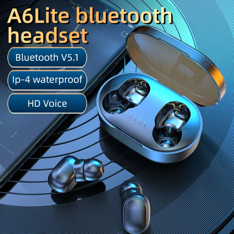 TWS-стереонаушники A6R с микрофоном и поддержкой Bluetooth |