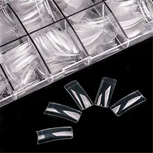 Маникюр готовой продукции 500 штук в штучной упаковке палочки полностью блокируют связать через кончик ногтя Ремесло поддельные ногти патч для ногтей