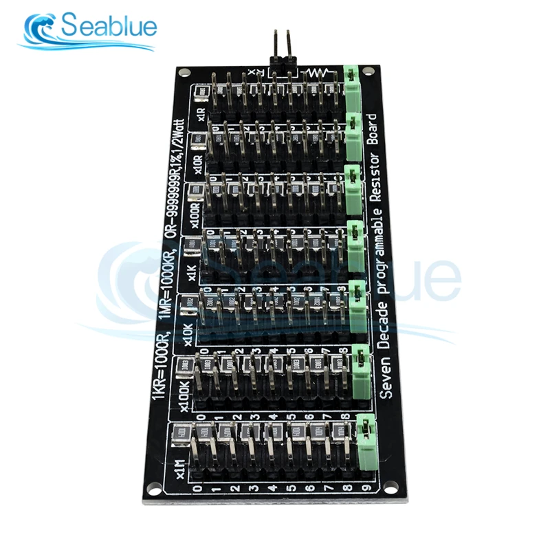 200V 7 Seven Decade 1R-9999999R Programmable Adjustable SMD Resistor Slide Resistor Board Step Accuracy 1R 1% 1/2 Watt Module