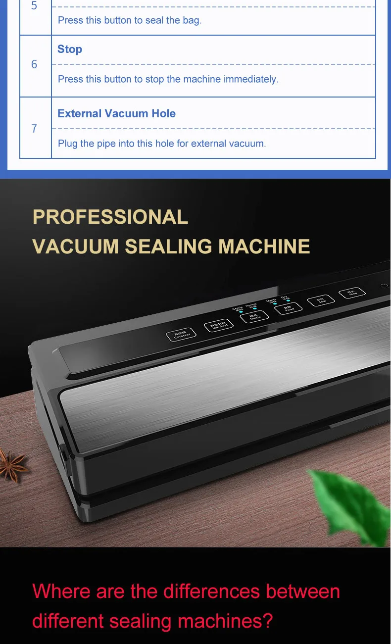 XIAOMI Best Vacuum Sealer Machine 220V/110V Automatic Dry and Moist