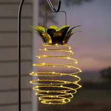 Солнечная светодиодная форма ананаса, наружная лампа для сада, подвесные светильники для декора, водонепроницаемая настенная лампа, декоративные сказочные ночные светильники