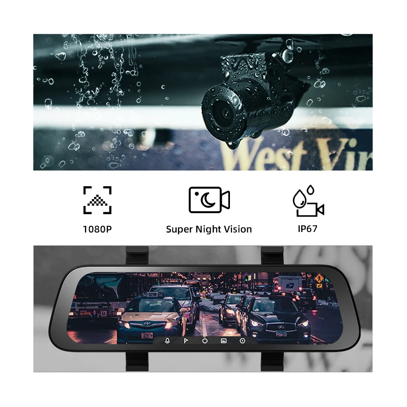2020 Новый 9 35 дюймовый полный экран 70mai камера заднего вида широкий 1080P авто 130FOV