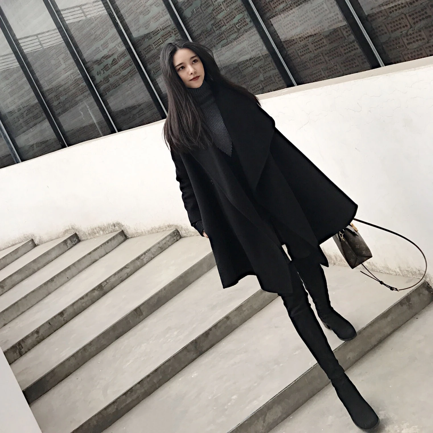 Кашемировое Женское пальто зимние свободные куртки кардиган шерстяная накидка