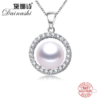 

2020 New Arrivals 100% Natural Freshwater High Quality Pendant For Women Fashion 925Sterling Silver Zircon Necklace Fine Jewelry