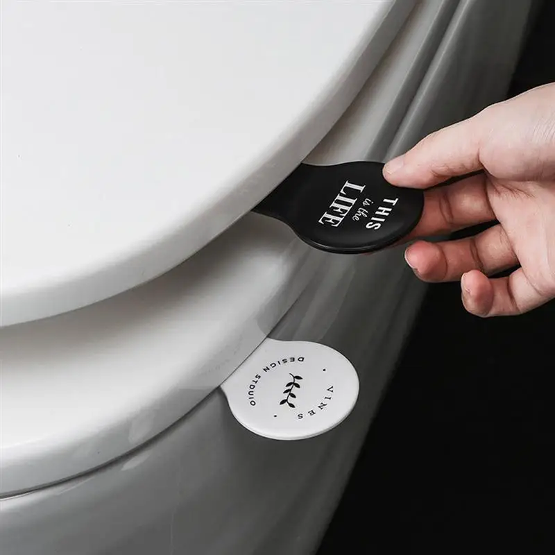3Pcs 11x5cm Nordic Style Toilet Cover Lifter Toilet Seat Handle Seat Accessory Toilet Gadget Random Pattern For Washing Room