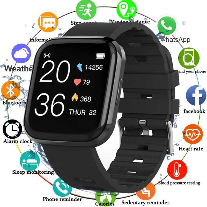 Спортивные Смарт часы мужские водонепроницаемые с тонометром женские фитнес